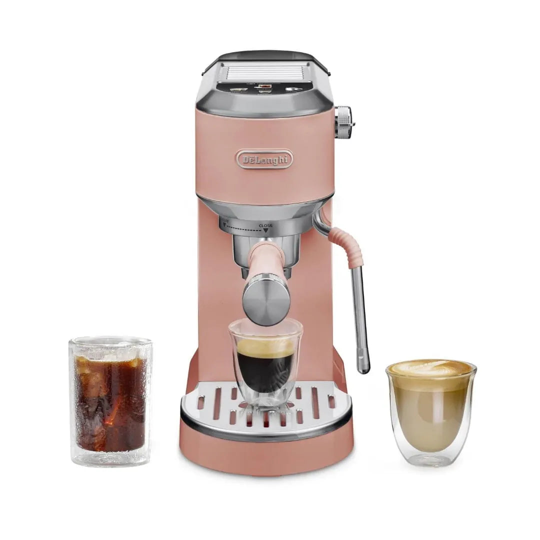 Pompe, à Pression de 15 Bars, De'Longhi Dedica Duo Machine Compacte pour Infusion à Froid et Espresso, Rose Rosé