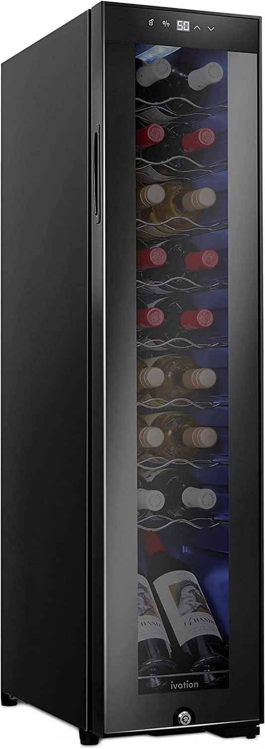 Réfrigérateur, Ivation Refroidisseur de Vin à 18 Bouteilles, à Vin Autonome avec Serrure