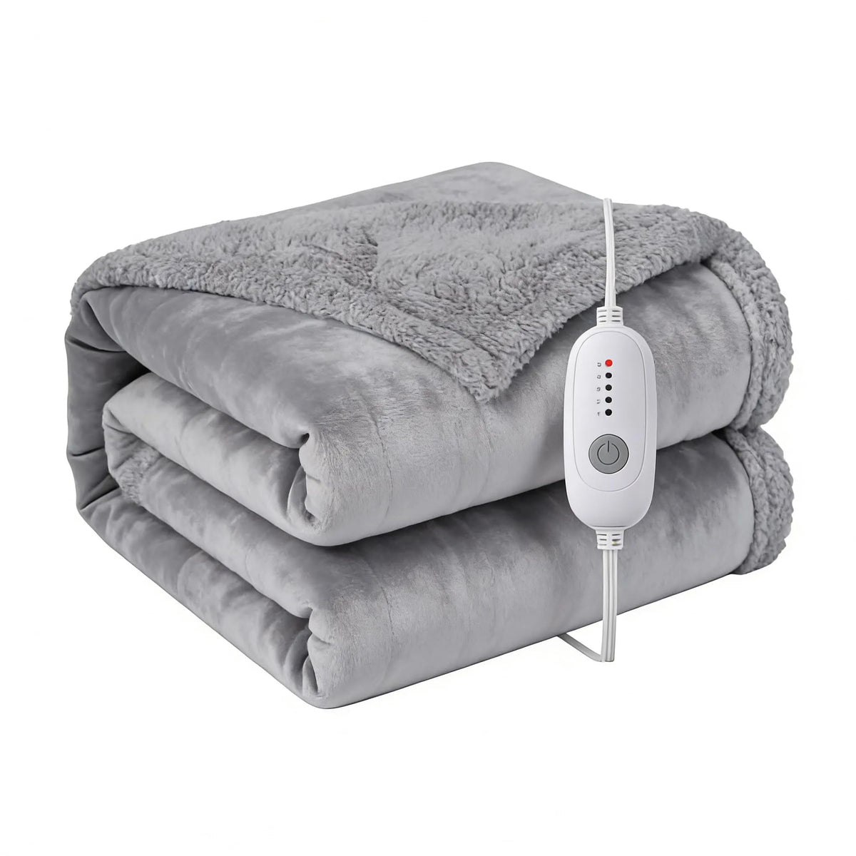 5 Niveaux de Chaleur et Arrêt Automatique 10 H, Couverture Chauffante Électrique Pleine 72'x84 pouces, Flanelle Microplush et Sherpa, Certifiée ETL