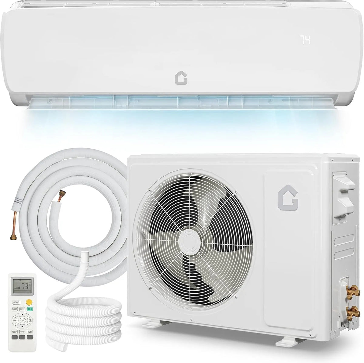 Pompe à chaleur mini-split 9000 BTU 19 SEER2, 115 V, 3-en-1, 450 pi2, 42 dB