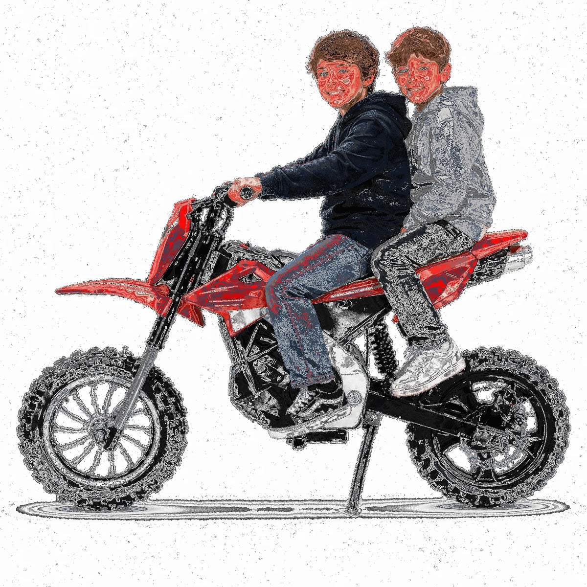 Moto, Grand Enfants hors Route Sans Balais 36 V 300 W Édition Motosport à Grande Vitesse, Pneus en Caoutchouc Remplis d'Air
