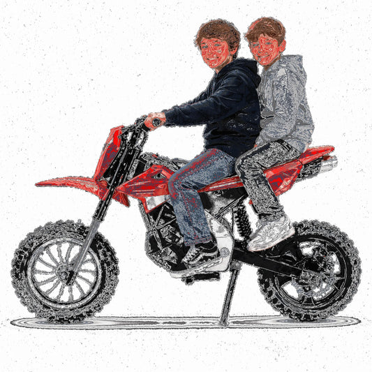 Moto, Grand Enfants hors Route Sans Balais 36 V 300 W Édition Motosport à Grande Vitesse, Pneus en Caoutchouc Remplis d'Air