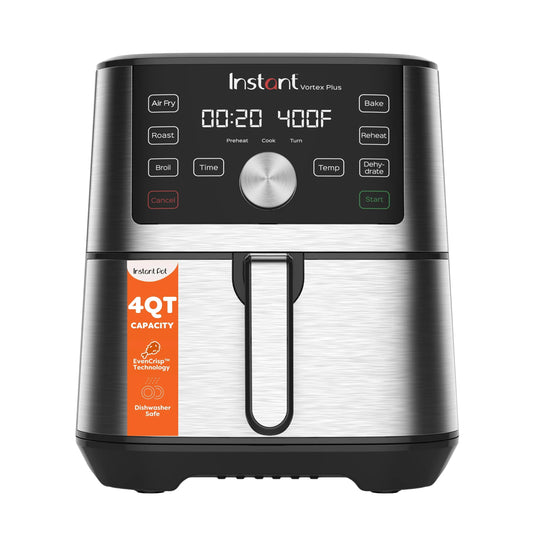 Friteuse sans huile Instant Pot, Four, 4 Pintes, Plus de 100 Recettes dans l'Appli, chaud Mini 4 Qt Vortex Plus 6-en-1, Rôtit, Réchauffe, Croustille