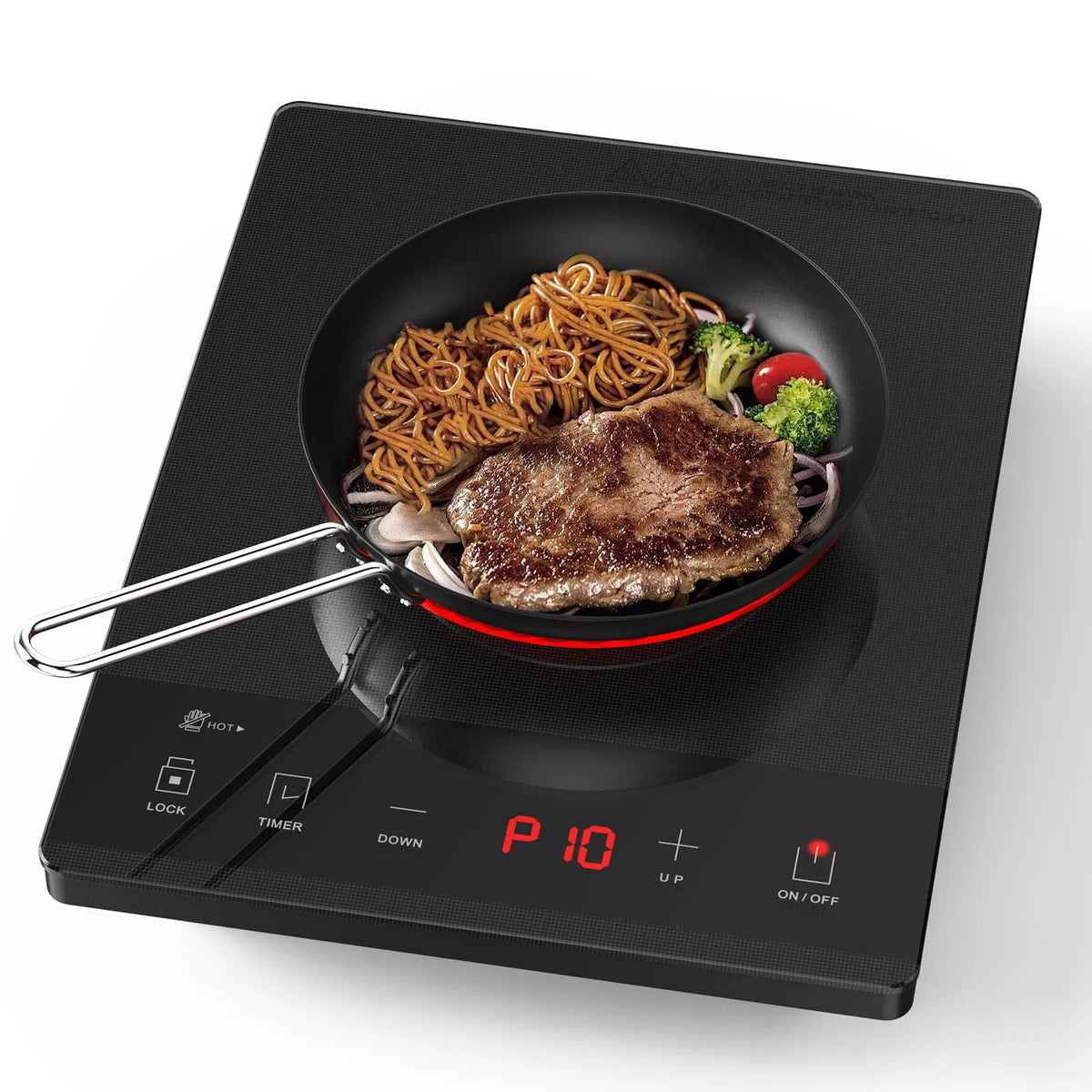 Plaque chauffante électrique, PAYISHO 1800W à Brûleur Unique, Cuisson en Céramique Portable pour Cuisson, Ultra-Mince, Brûleur Infrarouge, Cuisinière