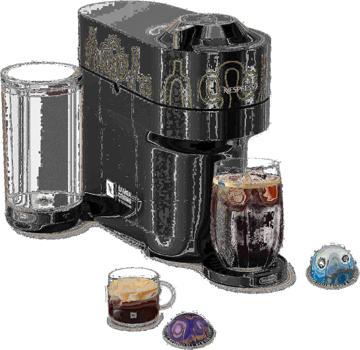 Machine à café Nespresso, Réservoir Latéral de 25 fl oz et Chauffe en 30 Secondes, SAMRA BLACK, SAMRA Origins by The Weeknd en Jaune buna, une Touche