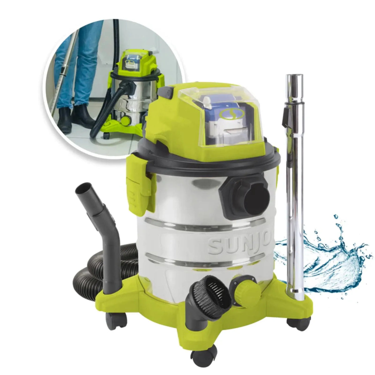 Aspirateur à main, en acier inoxydable humide/sec de 24V iON+ 5,3 gallons de 5,0 gallons