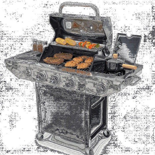 Barbecue, d'extérieur au Gaz Propane à 3 brûleurs 37000 BTU, brûleurs Latéral, acier inoxydable