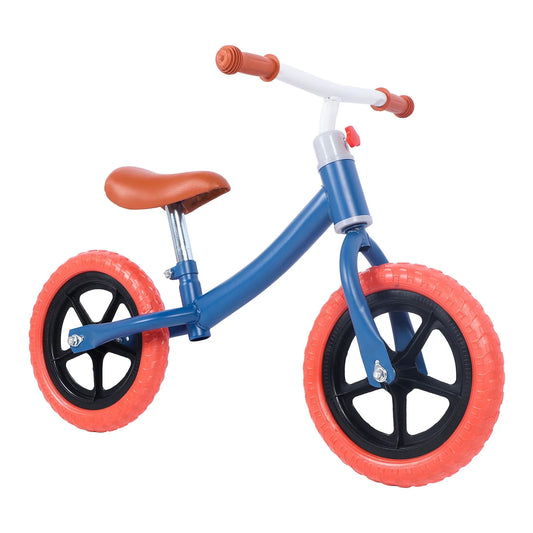 Vélo Poussé pour Enfants en Acier à Haute Teneur en Carbone, 2 Roues, Léger et Souple en PU, Poignée en Caoutchouc Antidérapante, Vélo pour Enfants