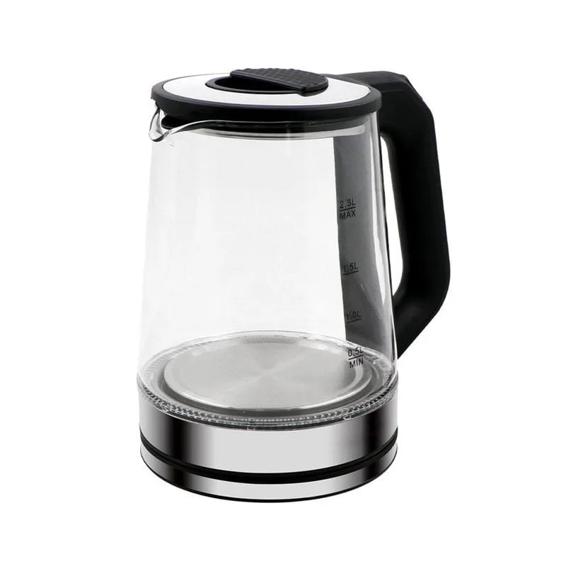 Bouilloire électrique, en Verre 2000W avec Arrêt Automatique 2,3 L Grande Capacité Bouilloire Rapide Théière Chauffe-Eau Chaud Convient pour Lait Café