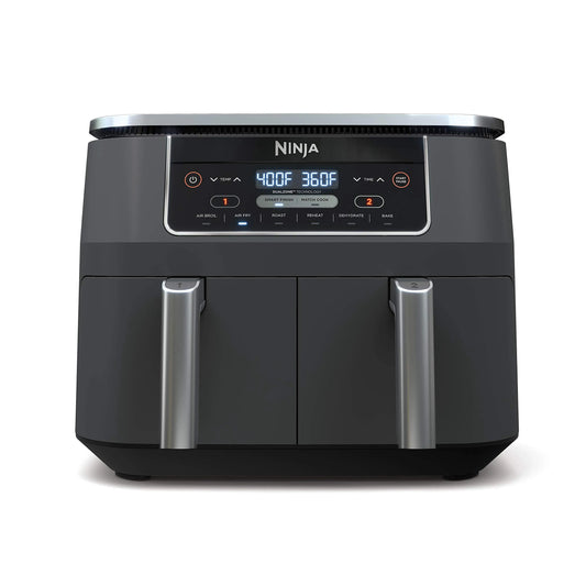 Friteuse à air Ninja, Foodi chaud à 2 Paniers de 8 Pintes, Grise, Technologie DualZone, Finition Intelligente
