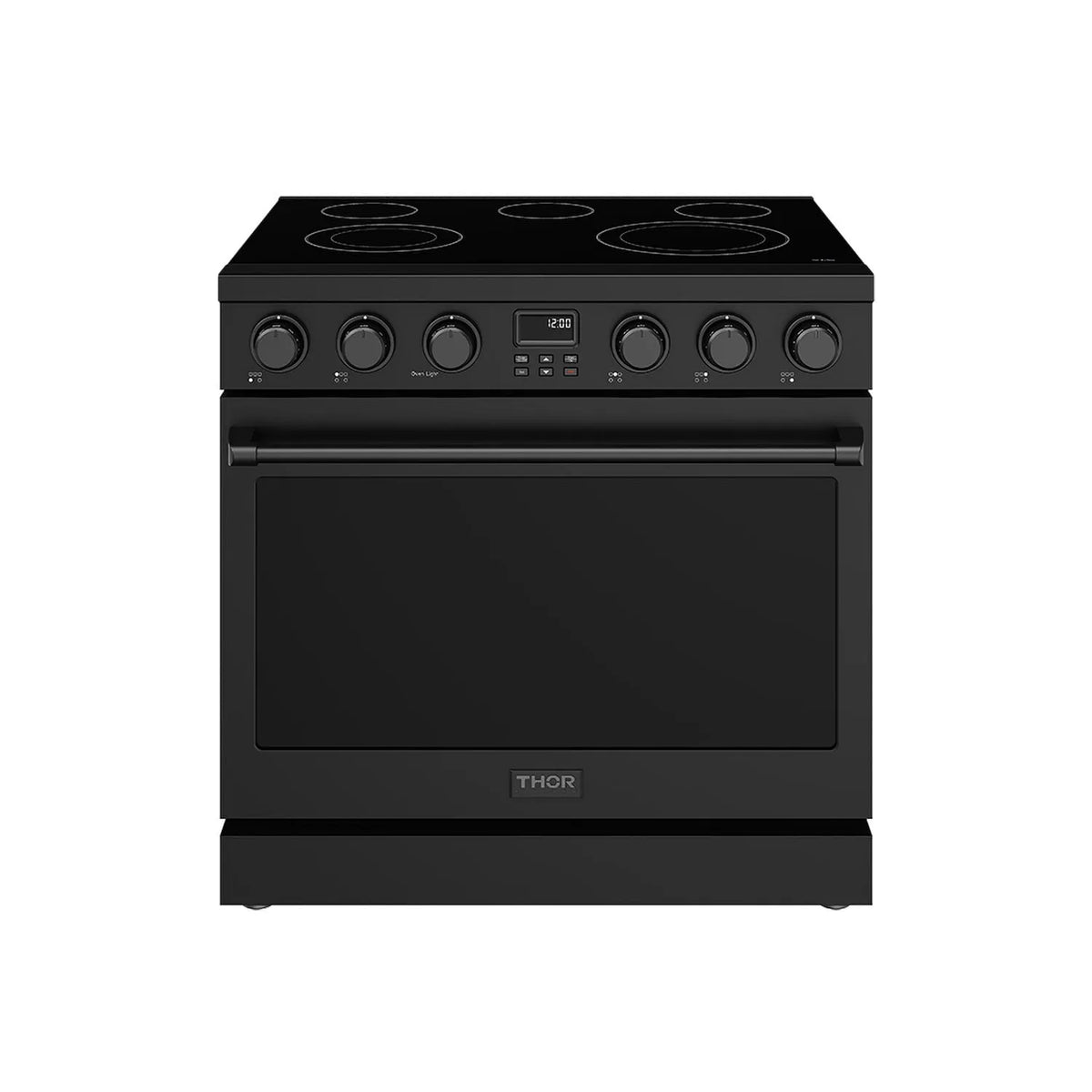 Cuisinière Thor Kitchen, Électrique Contemporaine Professionnelle de 36 Pouces - Noir