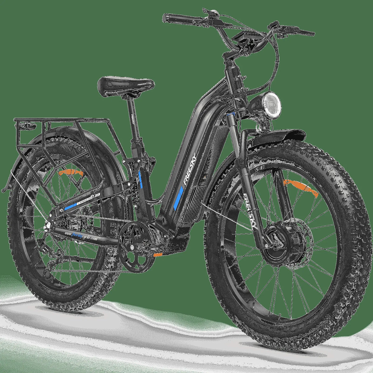 Vélo électrique FREESKY, à Double Moteur pour Adultes, Rapide 3500W 200NM, Longue Portée 105Miles, Vélo de Montagne Électrique à Suspension Complète