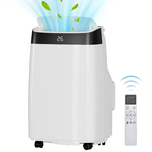 Climatiseur portable, 10000 BTU 4-en-1, Refroidit jusqu'à 450 Pi2 pour Chambre, Minuterie 24 H, Mode Sommeil, Dortoir, Déshumidificateur, Ventilateur