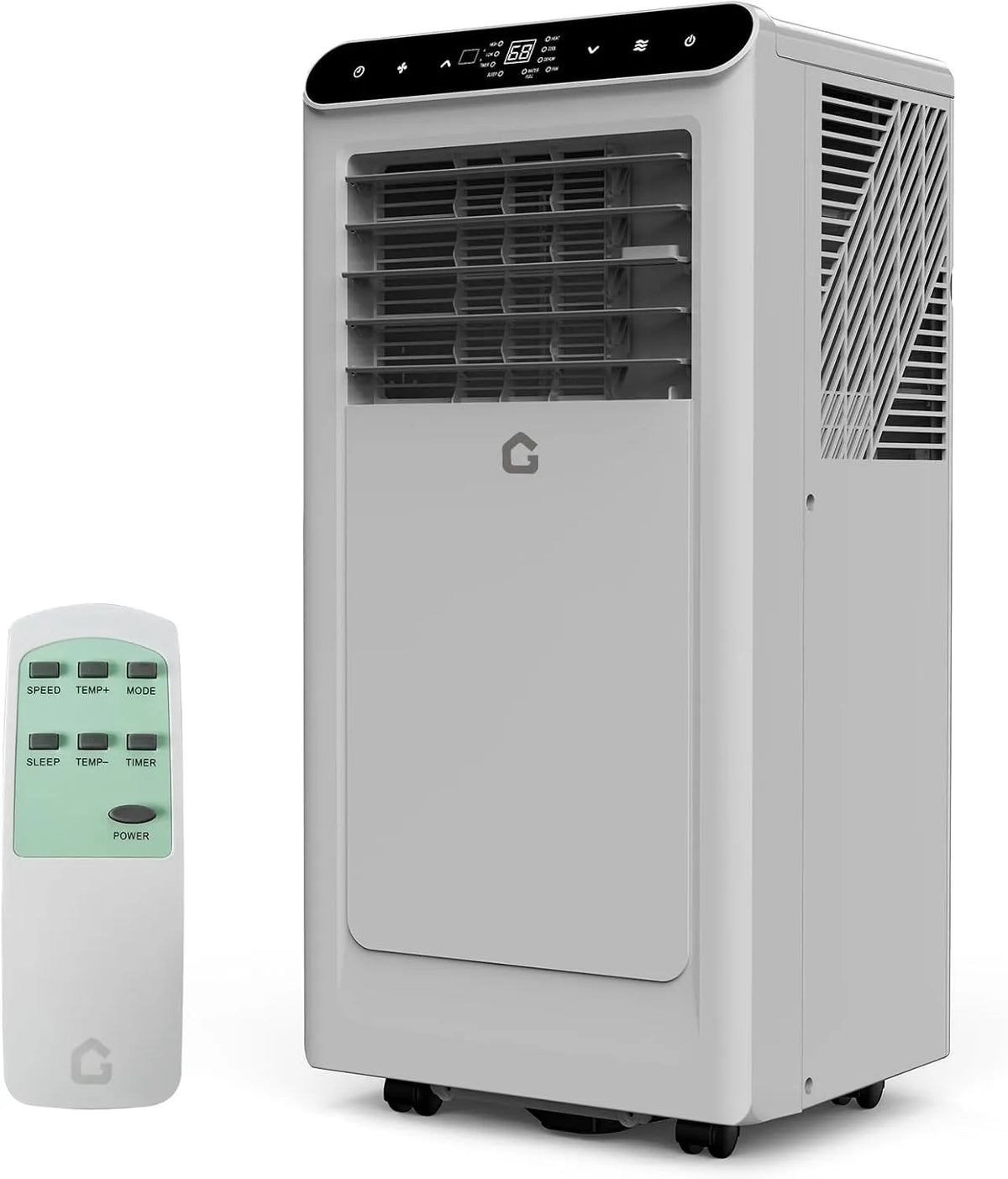 Smart TV, Climatiseur Portable 10000 BTU, Refroidit 450 Pi2,3-en-1 Ultra Silencieux, commande, Minuterie, Mode Sommeil, Gris