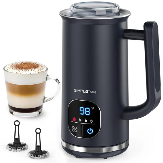 Cuiseur Vapeur à Lait Électrique 4-en-1, Mousseur Automatique chaud et Froid et Chauffe-Lait pour, Écran Tactile DEL, Mousseur à Lait