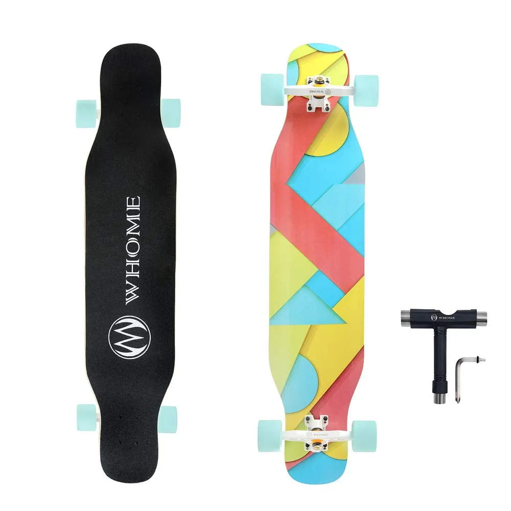 Planches de 42 pouces de Long pour Adultes/adolescentes Filles/enfants Débutant/pro Freestyle Danse Longboards Planche à Roulettes, Longboard