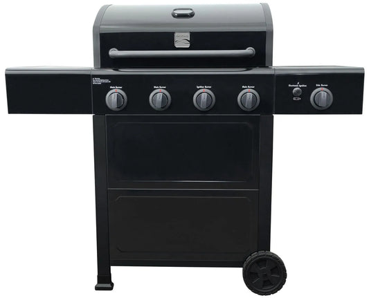Barbecue, Kenmore, à gaz à 4 brûleurs et brûleur latéral - Tout noir