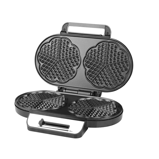Contrôle Continu de la Température, Gaufrier à Double Plaque 1200 W, Revêtement Antiadhésif et Boîtier en acier inoxydable pour des Gaufres