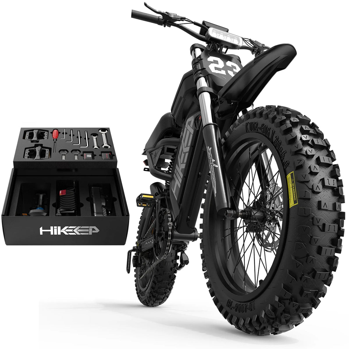 Vélo électrique, à Pneus Surdimensionnés de 20 Pouces pour Adultes, Moteur 1500W Crête 3000W, Batterie Amovible 52V 40Ah, Suspension Complète