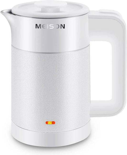 Bouilloire électrique, Électrique Compacte en acier inoxydable 0,6 L, Double Paroi et Protection contre l'Ébullition à Sec