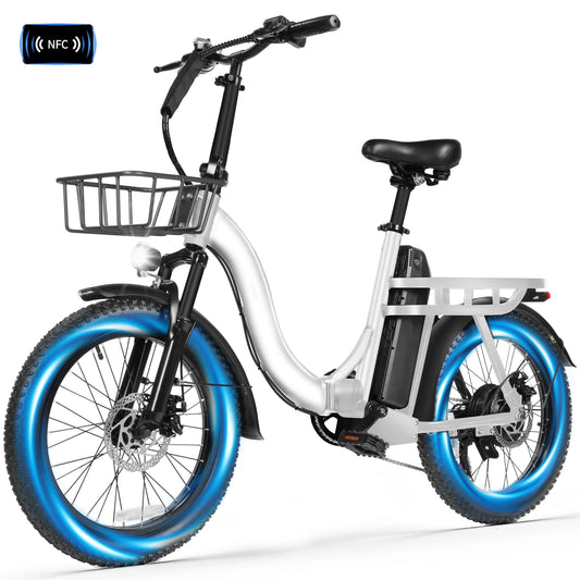 Vélo électrique ESKUTE, UL2849, 7 Vitesses, Adulte Moteur de Pointe 750W, 20MPH, Pneu Grand Pliable 20x3', Batterie 48V 10.4Ah jusqu'à 55 Miles