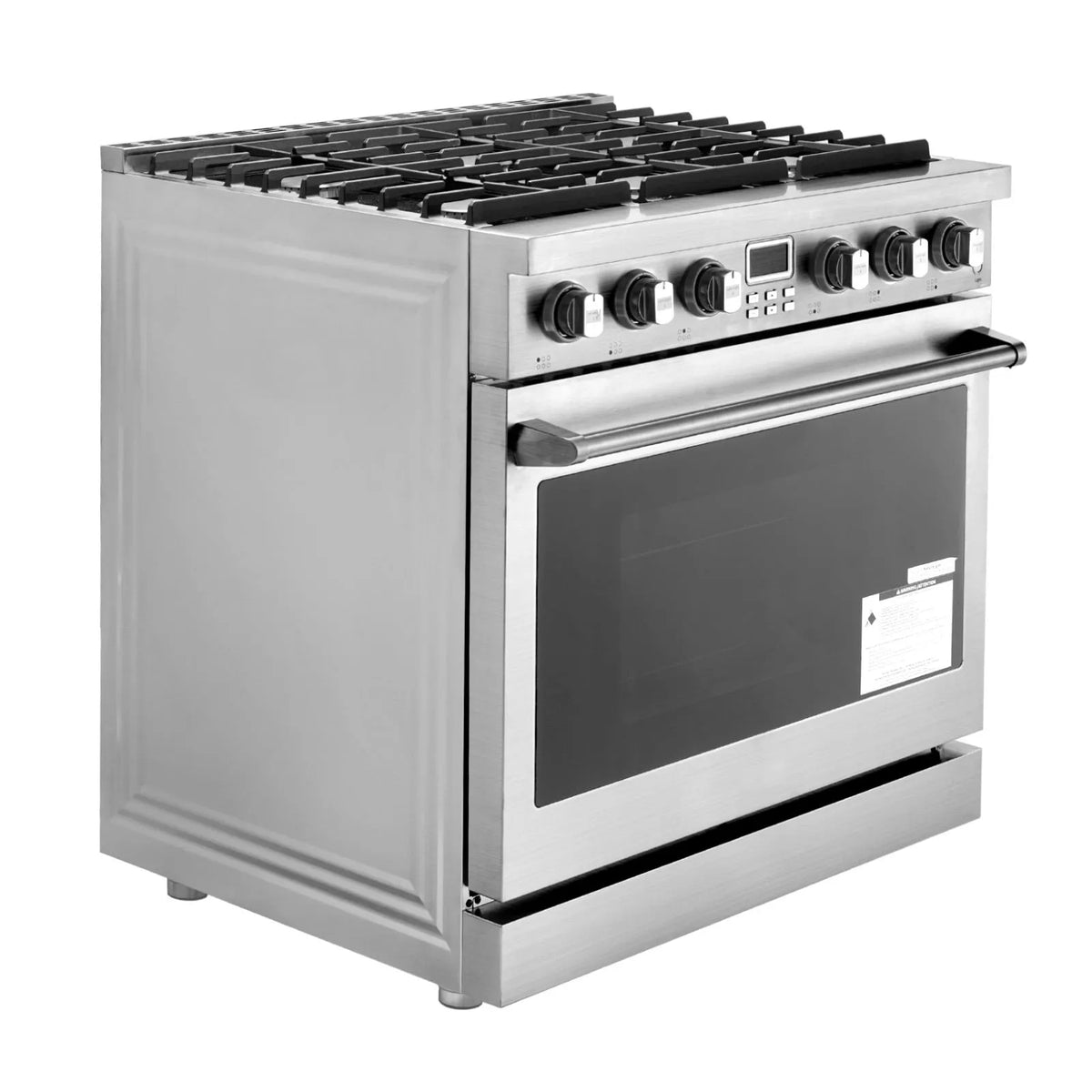 Cuisinière, Gaz, Largeur de 35,9 Pouces, Cuisinière et Four Autoportants en Acier Inoxydable avec 6 Brûleurs de Surface de Cuisson Scellés