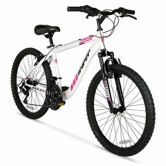 Vélo de montagne, montagne Boundary pour fille Hyper Bicycles 24 pouces, blanc et rose