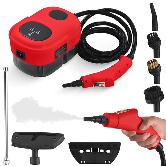 Nettoyage en Profondeur de 105 °C, Nettoyeur à Vapeur Portatif Haute Pression de 2500 W, 6 Vitesses Réglables via Écran Tactile Intelligent, Grand