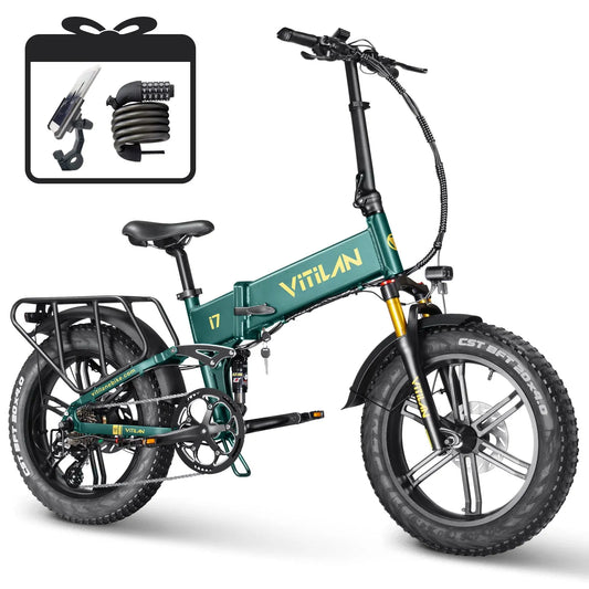 Vélo électrique, i7 Pro 3.0 pour Adultes Pliant 750W Moteur Eiwol Vélo à Gros Pneus Batterie Amovible 20AH Cellule SAM-Sung Suspension Complète