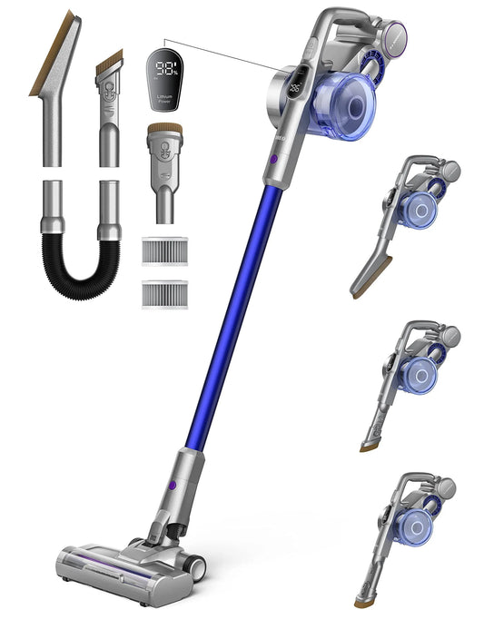 Aspirateur à main DREO, Batterie Détachable 3000 mAh, jusqu'à 60 Min, Aspiration Puissante 25 kPa 550 W, Phares, Poils d'Animaux, Tapis