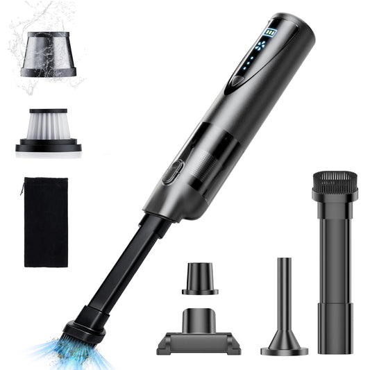 Aspirateur à main, Portable Sans Fil, 20000pa 4-en-1mini Aspirateur à Main jusqu'à 70 Minutes d'Autonomie