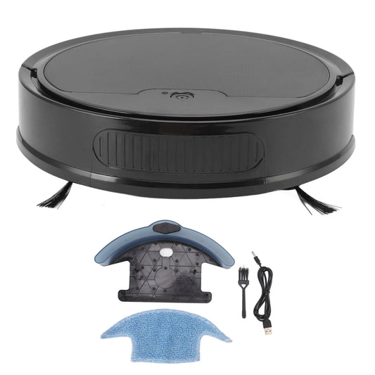 Aspirateur sans fil, Aspiration 2000 Pa, Robot, Antichute, Chargement USB, commande via Application, Cordon d'Alimentation pour, Noir