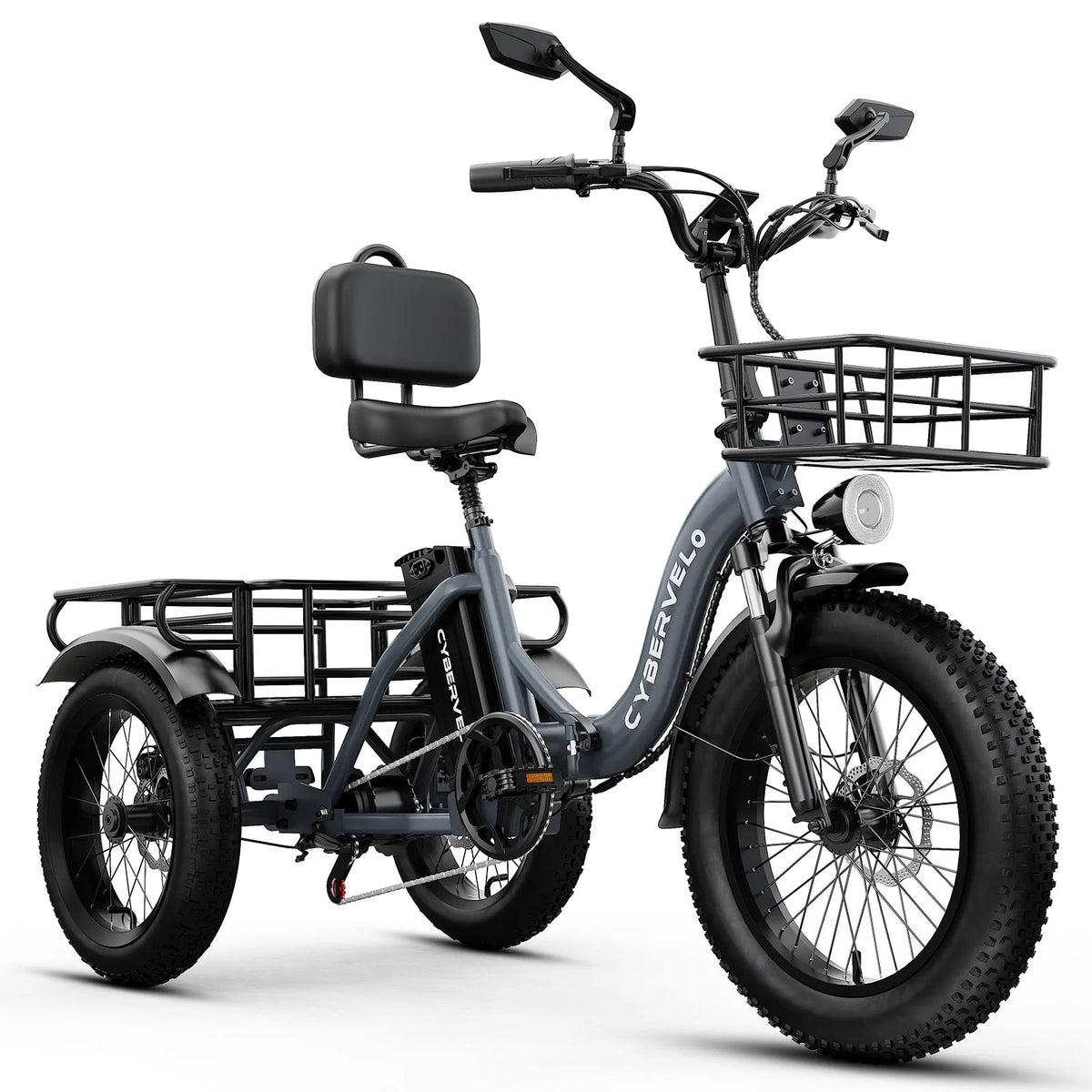 Vélo électrique, pour Adultes, Vélo Électrique à Trois Roues, Batterie Amovible 48V20.8Ah, 20 Pouces avec Panier pour Commentaire Plage Tout-Terrain